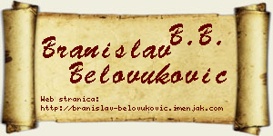Branislav Belovuković vizit kartica
